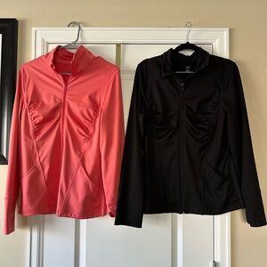 Zella Black and Coral Pink Athletic Jackets- Lot of 2